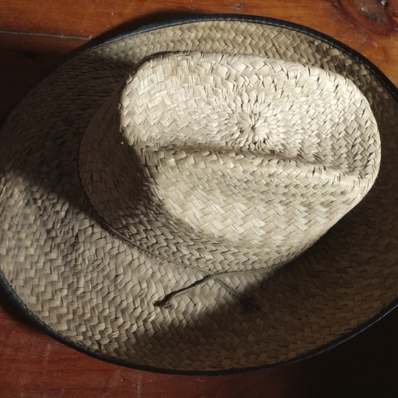 #3 VINTAGE Herringbone Handwoven Straw Hat - Picture 3 of 5